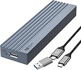 M.2 NVME SSD-Gehäuse, USB 3.1 Gen2 (10 Gbos) Typ C zu NGFF NVME PCIe M-Key (B&M...