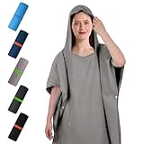 KUOGAS Badeponcho Damen& Herren,Poncho Handtuch, Mikrofaser-Surf Poncho,...