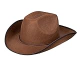 Boland 04097 - Hut Cowboy, Braun, mit Hutschnur, Filz, Ranger, Wild West, Westernhut,...