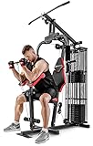 Hop-Sport HS-1044K Kraftstation für Zuhause - Fitnessstation + 66 kg Gewichte, Multigym...