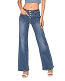 Nina Carter Art. P139 Damen Jeanshosen Flared Bootcut High Waist (Blau (P139-1), S)