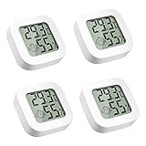 Digital Thermometer Hygrometer innen 4 Stück, raumthermometer mini zimmerthermometer...