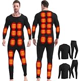 GHKWXUE Winter Men Herren Elektrische Heizung Thermal Underwear Set USB-Konstanttemperatur...