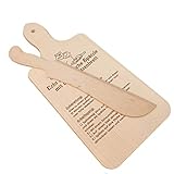 DEKOFANT Spätzlebrett mit Rezept und Spätzle Messer ca 35x15x1cm