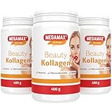 Megamax Nutrition - 3x400 g - Beauty Kollagen Pulver - mit Biotin Vitamin Komplex -...