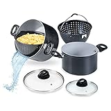 Genius Cerafit Magic Pot Kochtopf-Set 6tlg. 20cm + 24cm - Topf 3,7l + 6,3l mit...