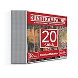 KUNSTKAMPAGNE – 20 Stück Malkarton Set 20x20 cm Leinwände für Acrylfarben...