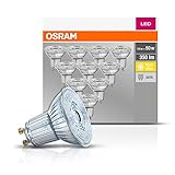 Osram Base PAR16 LED-Reflektorlampe mit GU10-Sockel, 4.3 W, Warmweiß, 10 Stück...