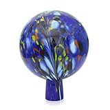 Lauschaer Glas Gartenkugel Rosenkugel aus Glas mit Granulat dunkelblau h 19cm,d 15cm...