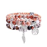 Dochais 3 Stück Boho Armbänder Damen, Yoga Armband Damen Chakra, Verstellbares...