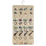 Eighosee Schmuck-Organizer zum Aufhängen, 80 Taschen, Vlies, doppelseitig,...