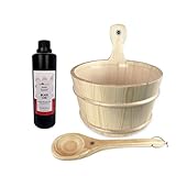 SudoreWell® Sauna Set mit Saunakübel + Saunakelle aus hochwertigem Pinienholz plus...