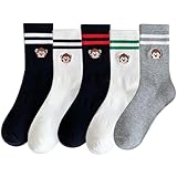 IIG 5 Paar niedliche Crew-Socken für Damen, bunt, lustige Knöchelsocken, Geschenke für...