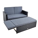 ESTEXO Polyrattan Sitzgruppe Essgruppe Gartenmöbel Set Gartensofa Rattan Sofa...