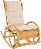 korb.outlet Luxor Schaukelstuhl Rattan Honig/Relaxsessel aus echtem Rattan mit...