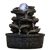 Zen Light Zen'Light - Zimmerbrunnen LittleRock - Naturwasserfall mit Steineffektund...