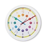 Hama Kinderwanduhr analog, 30 cm, zum Lernen (Wanduhr für Kinder, lautlose...