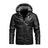 biker lederjacke herren rot schwarz lederjacke mit kapuze herren echtleder lederjacke...