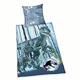 Herding Disney's Jurassic World Bettwäsche-Set, Kopfkissenbezug 80 x 80 cm, Bettbezug 135...