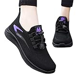 Gsheocm Sportschuhe Damen Fitnessstudio Plateau Elegante Weiche Schuhe Atmungsaktiv...