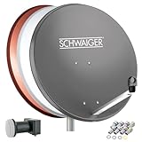 SCHWAIGER 517 SAT-Anlage Komplettset Satellitenschüssel, Quad LNB (digital), 8X F-Stecker...