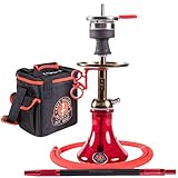 Amy Deluxe Travel-Shisha Alu Mini Bag, 45 cm, Wasserpfeife mit Transport-Tasche,...