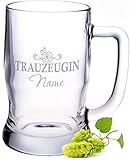 GRAVURZEILE Leonardo Bierkrug mit Gravur - Trauzeugin - Personalisiert mit Name - Geschenk...