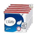 Softis 4-lagiges Toilettenpapier | 45 Rollen-Packung (5 x 9 Einzelpackungen) |...