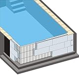 Rechteck Pool 600 x 300 x 150 cm EPS 30 | Grund-Set | inkl.Vlies und Poolfolie...