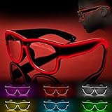 Ainiv LED Leuchtbrille, Aufladbar Led Brille, Kabellos Party Brille, Leuchten...