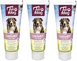 Tubi Dog Delikatess Leberwurst | 3er Pack | 3 x 75 g | Leckerli für Hunde |...