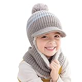 YONKOUNY Kinder Wintermütze Jungen Mädchen Warm Niedlich Strickmütze...