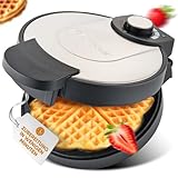 Clatronic® Waffeleisen | mit Ø 18cm antihaftbeschichteter Backfläche | Waffeleisen...