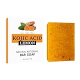 Lemon Turmeric Kojic Acid Soap, 100g Skin Brightening Soap For Dark Spots, Kurkuma...