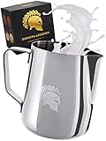 Barista Legends® Milchkännchen Edelstahl 600ml mit speziellem Latte Art Ausguss -...