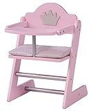 roba Puppenhochstuhl, Serie 'Prinzessin Sophie', für Puppen und Babypuppen, rosa/silber...