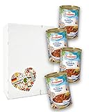 Zimmermann pikante Gourmet Gulasch-Suppe mit Rindfleisch 4er Pack Bundle im Geschenkkarton...