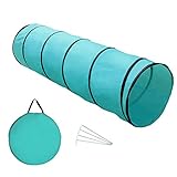 Yorbay Hundetunnel Hunde Agility Tunnel Spieltunnel, Blau, 200 x 60cm, mit 4...