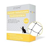 PiuPet® Katzennetz drahtverstärkt I 8x3m I schwarz I Befestigungsset inklusive I...