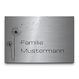 Edelstahl Namensschilder mit Gravur | Türschild Familie o. Briefkastenschild...