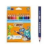 BIC Kids Buntstifte ECOlutions Evolution, Ergonomische Dreikant-Malstifte zum...