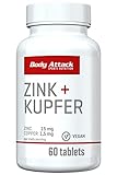 Body Attack Zink + Kupfer 60 Kapseln / 60 Portionen, hochdosierte...