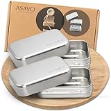 ASAVO 2 x Seifendose, Metall, Aluminum, mit herausnehmbaren Abropfgitter,...