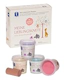 Feuchtmann MEINE LIEBLINGSKNETE Pastell Edition + Teigrolle | Knetset 4 x 150g | vegane...