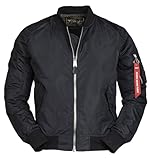 Mil-Tec Herren Ma1 Jacke, Schwarz, L