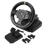 Wifehelper Driving Force Rennrad und Bodenpedale für PS 3 180-Grad-Drehung Gaming-Rennrad...