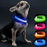 Visinite Leuchthalsband Hund,Wasserdicht,Verstellbare,USB Aufladbar LED Hunde Halsbänder,...