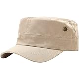 XYIYI Beige Unisex Baumwoll Army Cap Baseball Cap Verstellbare Military Flat Kappe Cadet...