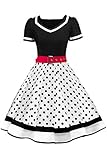 AXOE Damen Petticoat Kleid 50er Jahre Rockabilly Cocktailkleid Polka Dots...