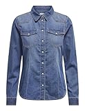 ONLY Damen Bluse 15315185 Medium Blue Denim2 M